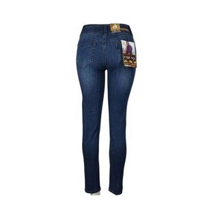 C' est toi Medium Rise Two Buttons Skinny Jeans Size‎ 3 Blue Butt Boosting Pants